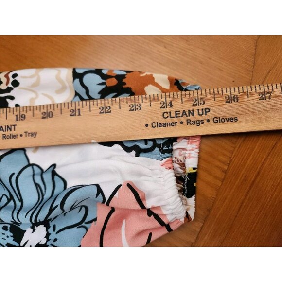 Coco Bianco White Multi-Colored Round Neck Long Sleeve Pullover Blouse sz L - Picture 7 of 8